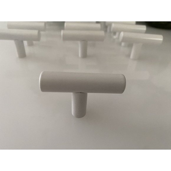 Simple Kitchen Cabinet Pulls White Cupboard Round T Bar Handle Drawer 2" New - Picture 12 of 16